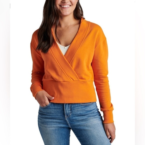 Jag women cross front sweatshirt amber glow/ rouille color XL grandmacore light - Picture 1 of 14